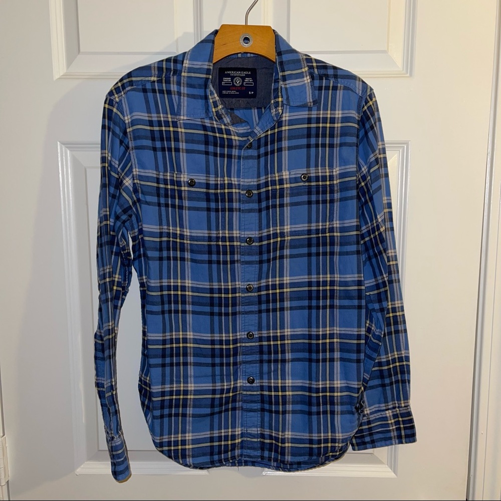 Men’s American Eagle Athletic Fit Plaid Shirt